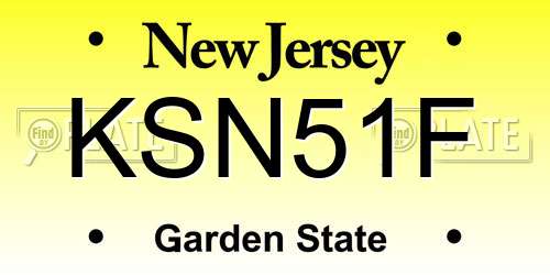 KSN51F New Jersey License Plate