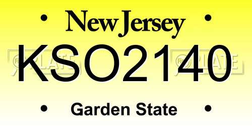 KSO2140 New Jersey License Plate