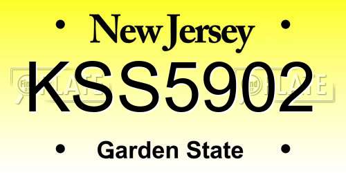 KSS5902 New Jersey License Plate