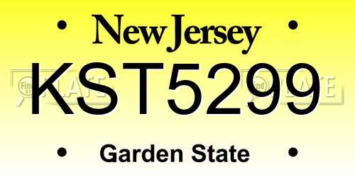 KST5299 New Jersey License Plate