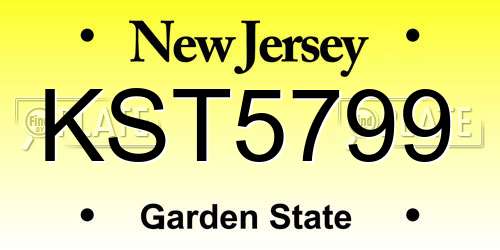 KST5799 New Jersey License Plate