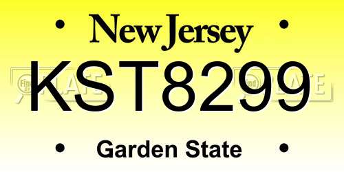 KST8299 New Jersey License Plate