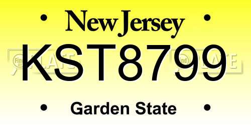 KST8799 New Jersey License Plate
