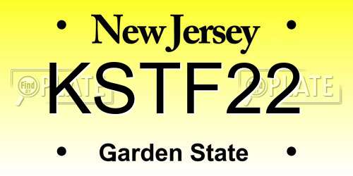 KSTF22 New Jersey License Plate