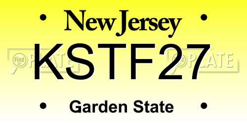 KSTF27 New Jersey License Plate