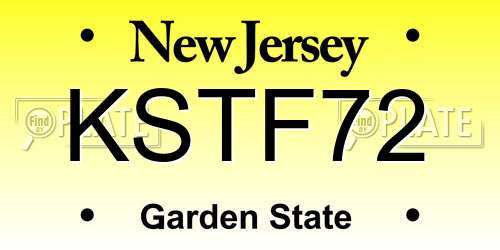 KSTF72 New Jersey License Plate