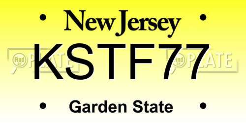 KSTF77 New Jersey License Plate