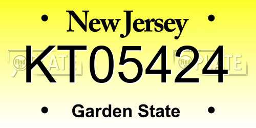KT05424 New Jersey License Plate
