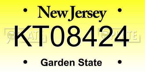 KT08424 New Jersey License Plate