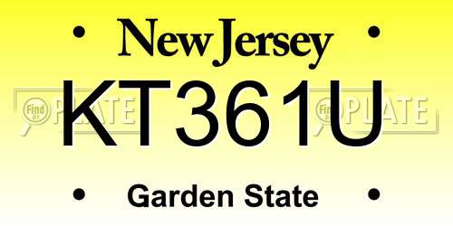 KT361U New Jersey License Plate