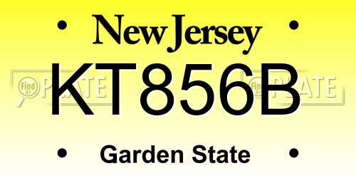 KT856B New Jersey License Plate