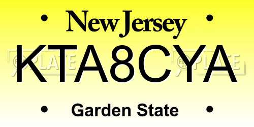 KTA8CYA New Jersey License Plate
