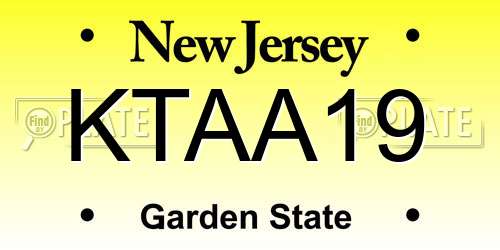 KTAA19 New Jersey License Plate