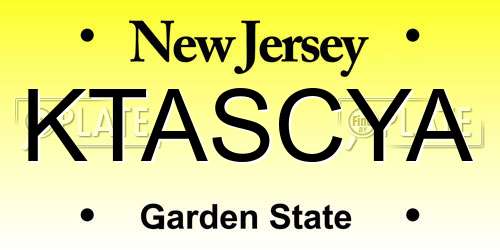 KTASCYA New Jersey License Plate
