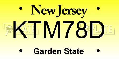 KTM78D New Jersey License Plate