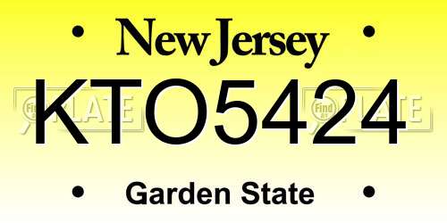 KTO5424 New Jersey License Plate