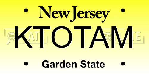 KTOTAM New Jersey License Plate