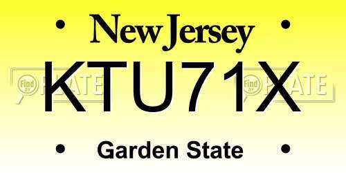 KTU71X New Jersey License Plate