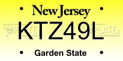 KTZ49L New Jersey License Plate