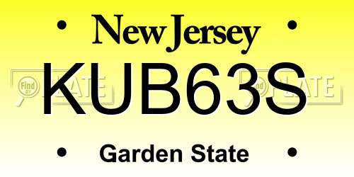 KUB63S New Jersey License Plate