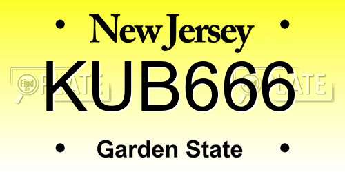 KUB666 New Jersey License Plate