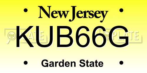 KUB66G New Jersey License Plate