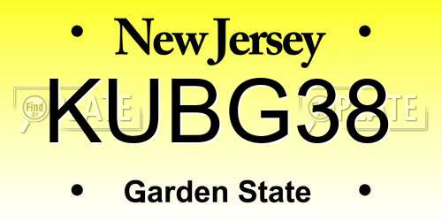 KUBG38 New Jersey License Plate
