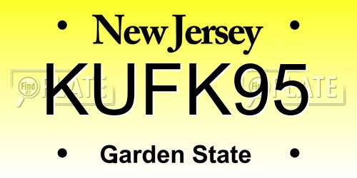 KUFK95 New Jersey License Plate