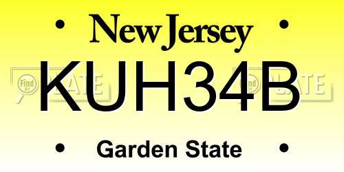 KUH34B New Jersey License Plate