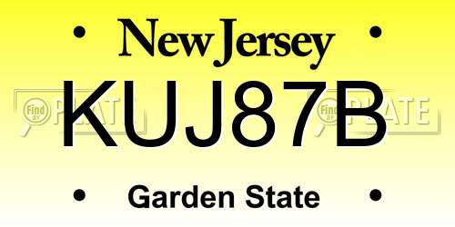 KUJ87B New Jersey License Plate