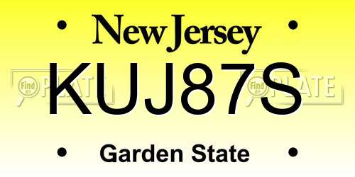 KUJ87S New Jersey License Plate