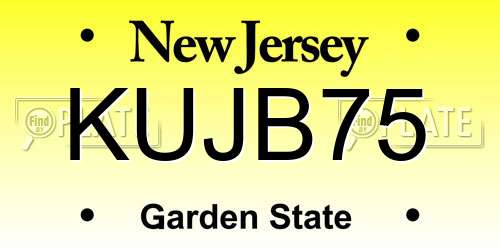 KUJB75 New Jersey License Plate