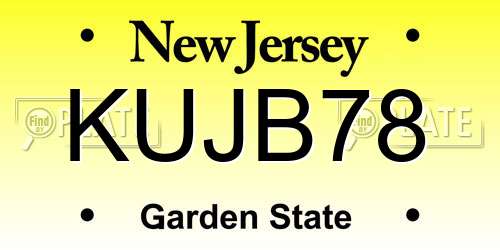KUJB78 New Jersey License Plate