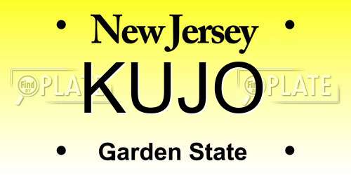 KUJO New Jersey License Plate
