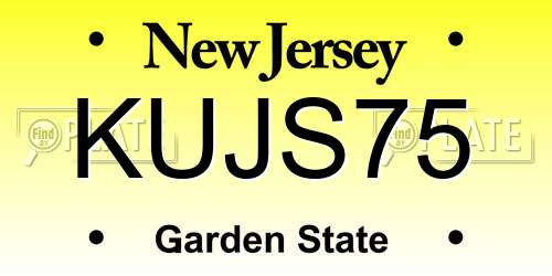 KUJS75 New Jersey License Plate