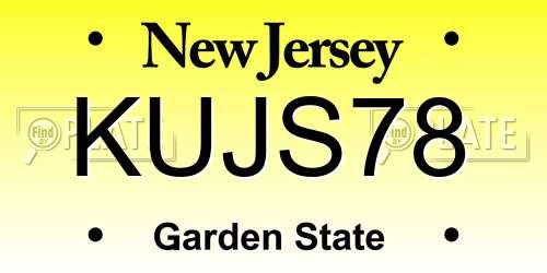 KUJS78 New Jersey License Plate