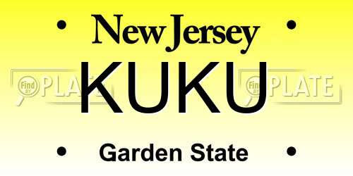 KUKU New Jersey License Plate