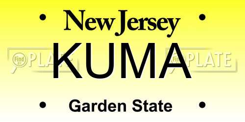 KUMA New Jersey License Plate
