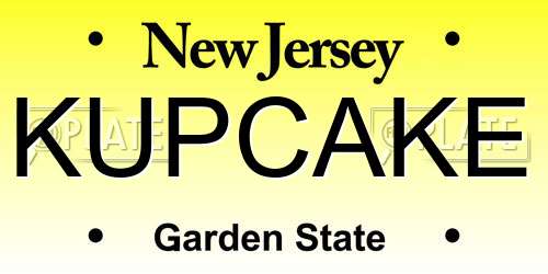 KUPCAKE New Jersey License Plate