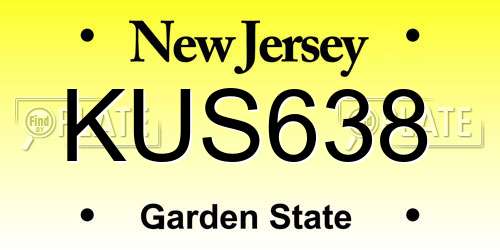 KUS638 New Jersey License Plate