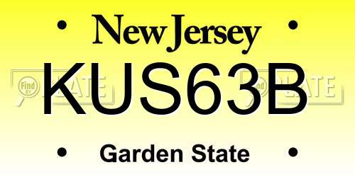 KUS63B New Jersey License Plate