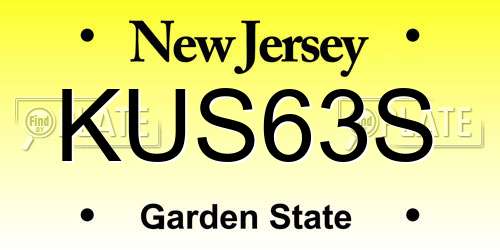 KUS63S New Jersey License Plate