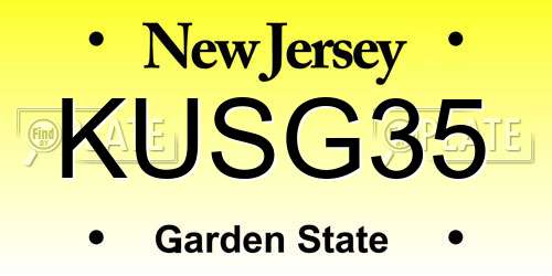 KUSG35 New Jersey License Plate