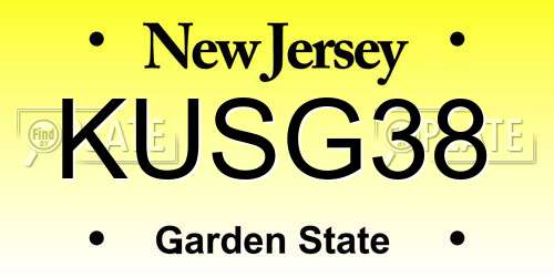 KUSG38 New Jersey License Plate