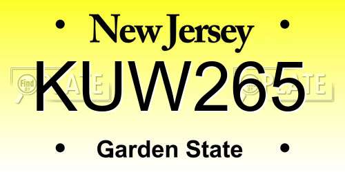 KUW265 New Jersey License Plate
