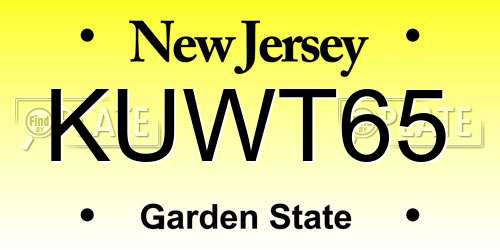 KUWT65 New Jersey License Plate