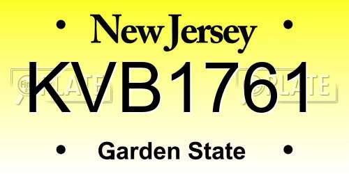 KVB1761 New Jersey License Plate