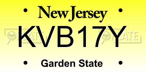 KVB17Y New Jersey License Plate