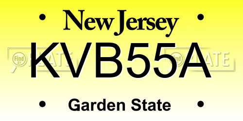 KVB55A New Jersey License Plate