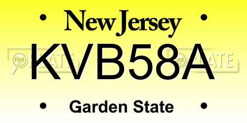 KVB58A New Jersey License Plate